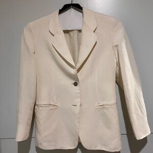Women's Cream Single-Button Tailored Blazer